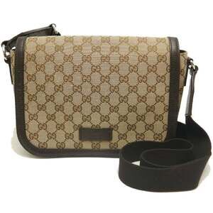 GUCCI 449172 Shoulder Bag GG Canvas x Leather Beige Outlet Women's 253782